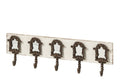 J-Line Kapstok met spiegel - tin - wit/messing
