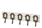 J-Line Kapstok met spiegel - tin - wit/messing