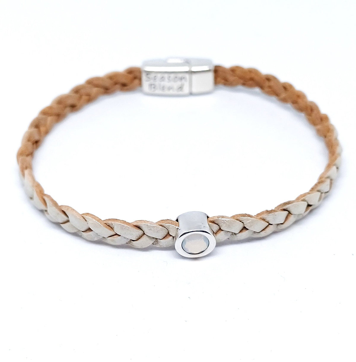 Shorty gevlochten leren armband antiek zilver