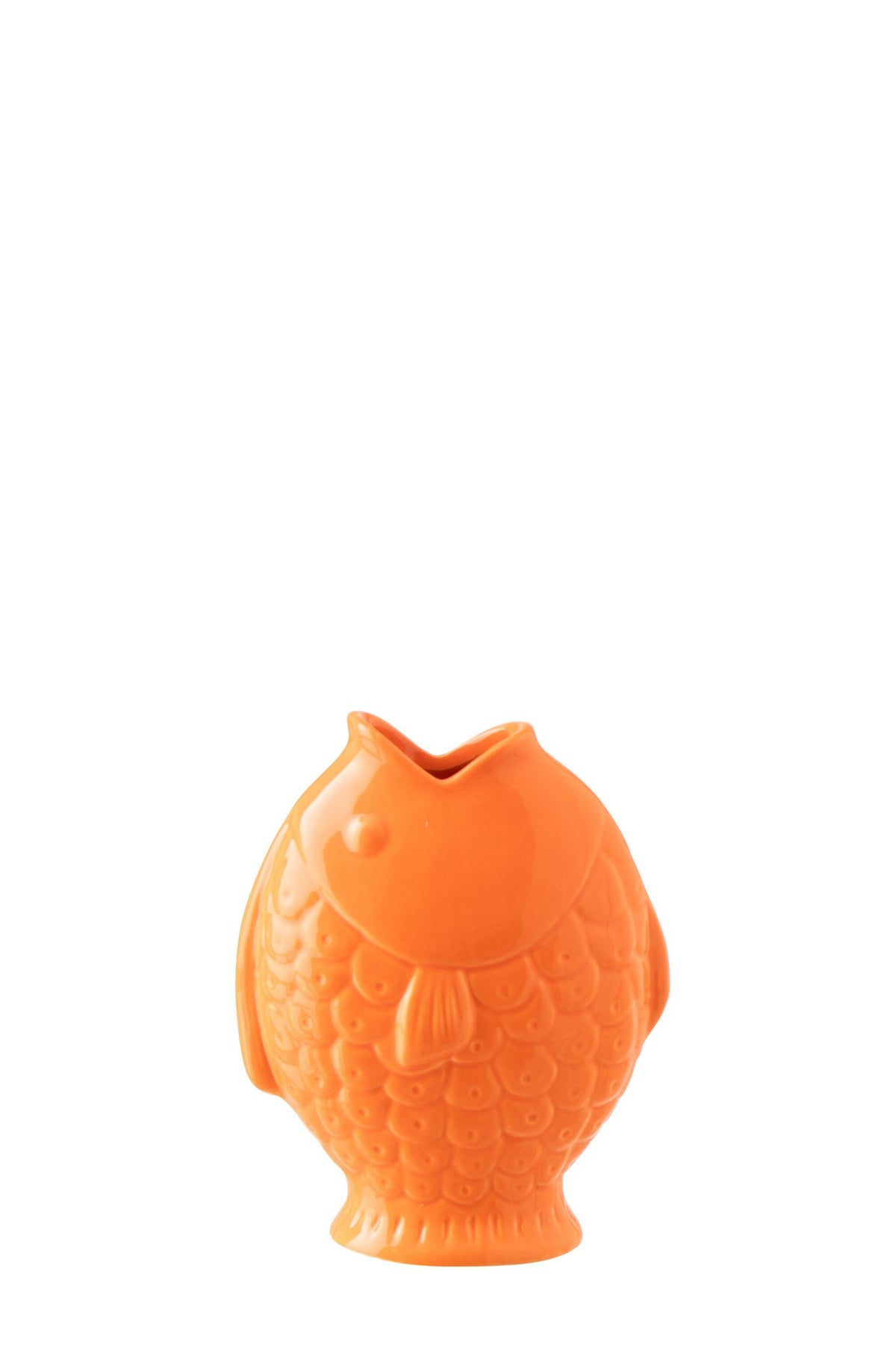 J-Line vaas Vis Breed - steengoed - oranje