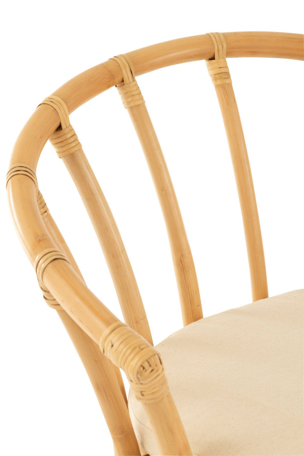 J-Line stoel + kussen - jute/textiel - naturel/wit