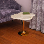 Tulpentafel in witte onyx