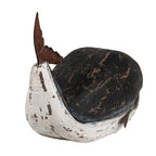 Decoratie Beeld Walvis 23 cm Zwart Wit Hout