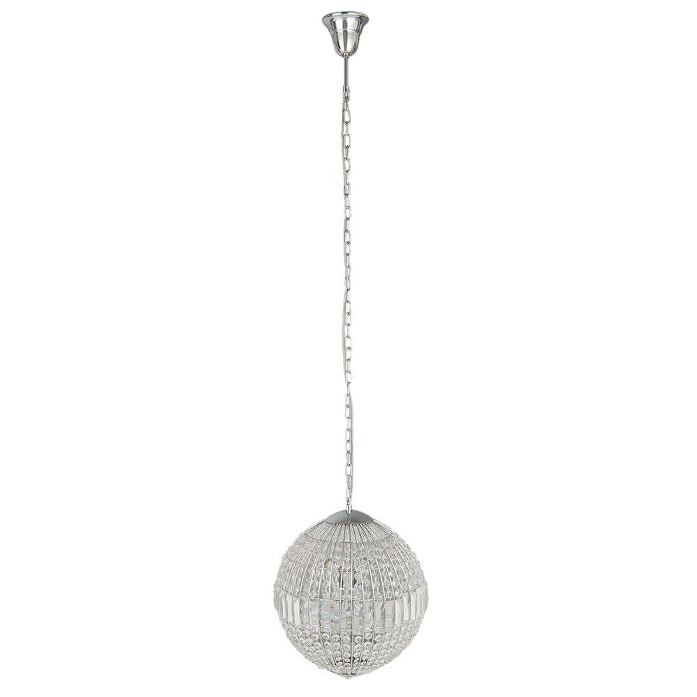 Kroonluchter Ø 40x48 cm Zilverkleurig Metaal Hanglamp
