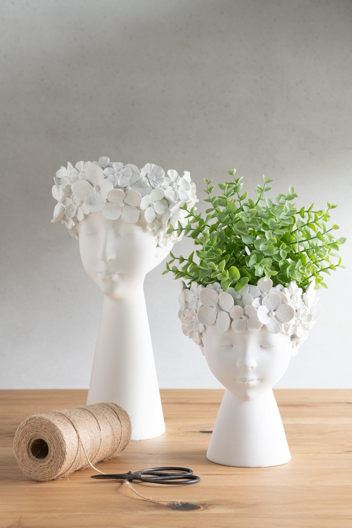 J -Line Bloempot Kop - Polyresin - Wit - Large - Ø 21 cm