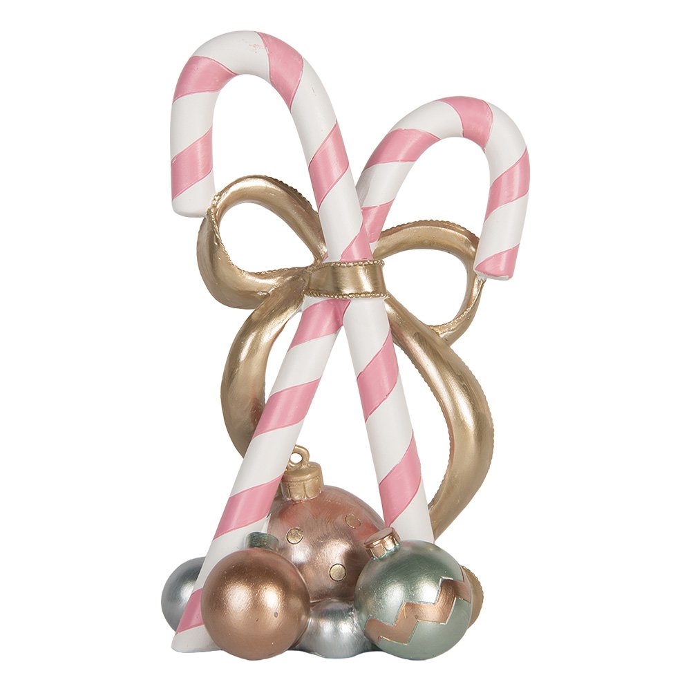 Kerstdecoratie Beeld Zuurstok 19x14x30 cm Roze Kunststof