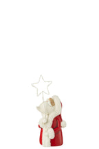 J-Line Kerstman Led Ster Resin Wit/Rood Small