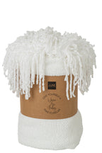 J-Line deken Chenille - polyester - wit