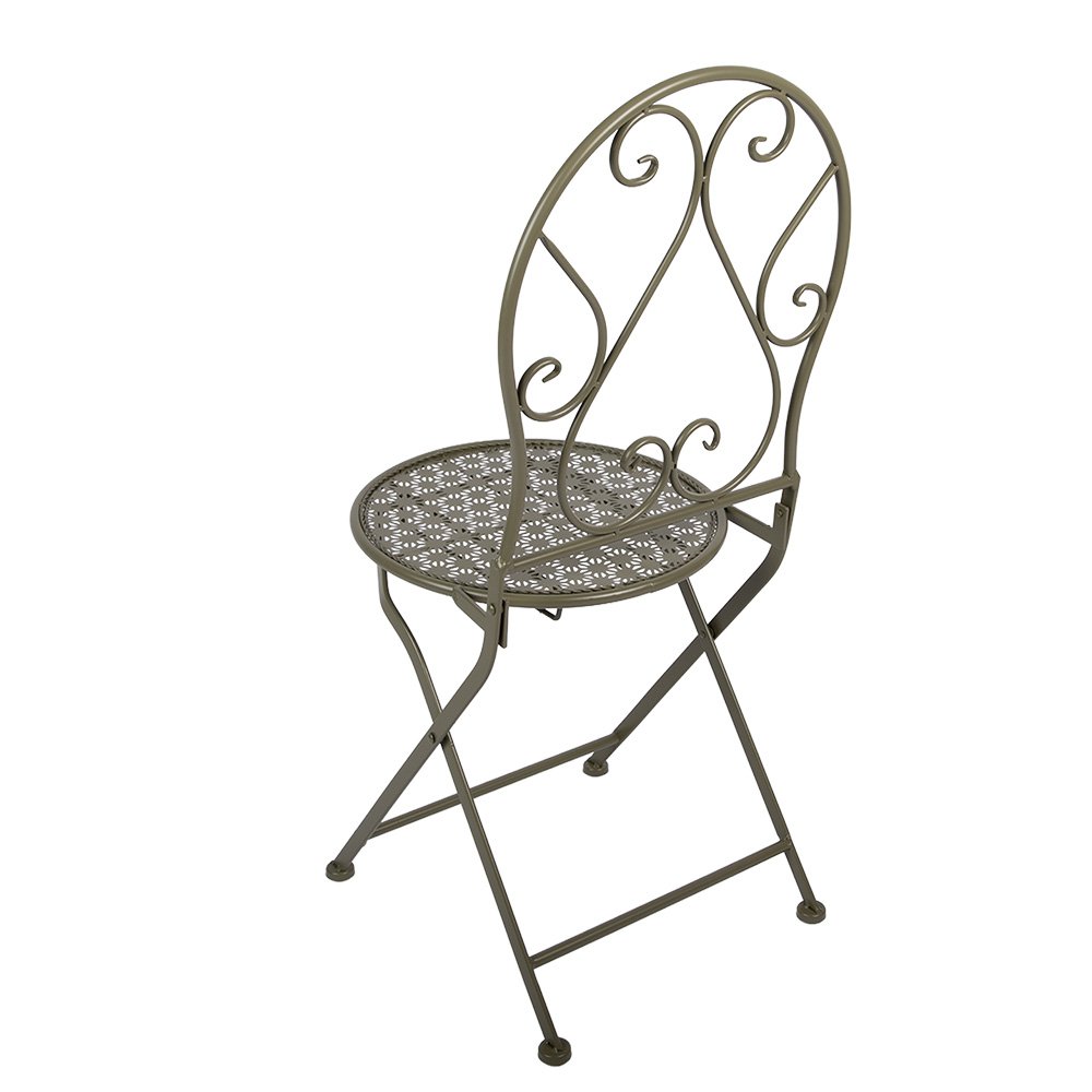 Bistroset Bistrotafel Bistrostoel 3-delig 60x60x70 / 50x40x93 cm Groen Metaal