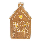 Gingerbread house met LED 7x6x12 cm Bruin Keramiek