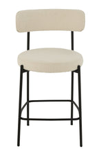 J-Line barstoel boucle - multiplex/polyester - wit/zwart