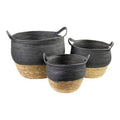 Manden naturel zwart (set van 3)
