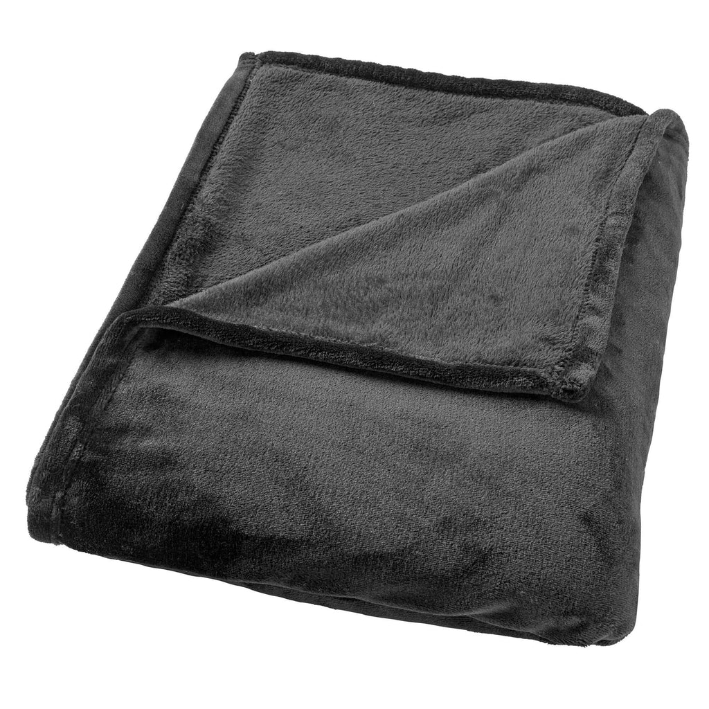 Dutch Decor Marley - Plaid 150x200 cm - Fleecedeken - Extra dik - Raaf - Zwart