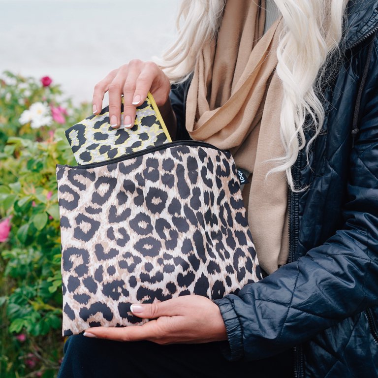 Loqi Zip Pockets - Leopard Dusk, Twilight and Sunrise gerecycled