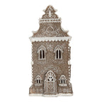 Gingerbread house met LED 12x11x25 cm Bruin Kunststof