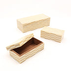 Alicia ivoorkleurige hars opbergdozen - Set van 3