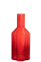 J-Line karaf Fiore - glas - rood