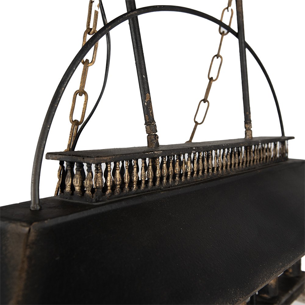 Hanglamp 99x30x70 cm Zwart Bruin ijzer Hanglamp Eettafel