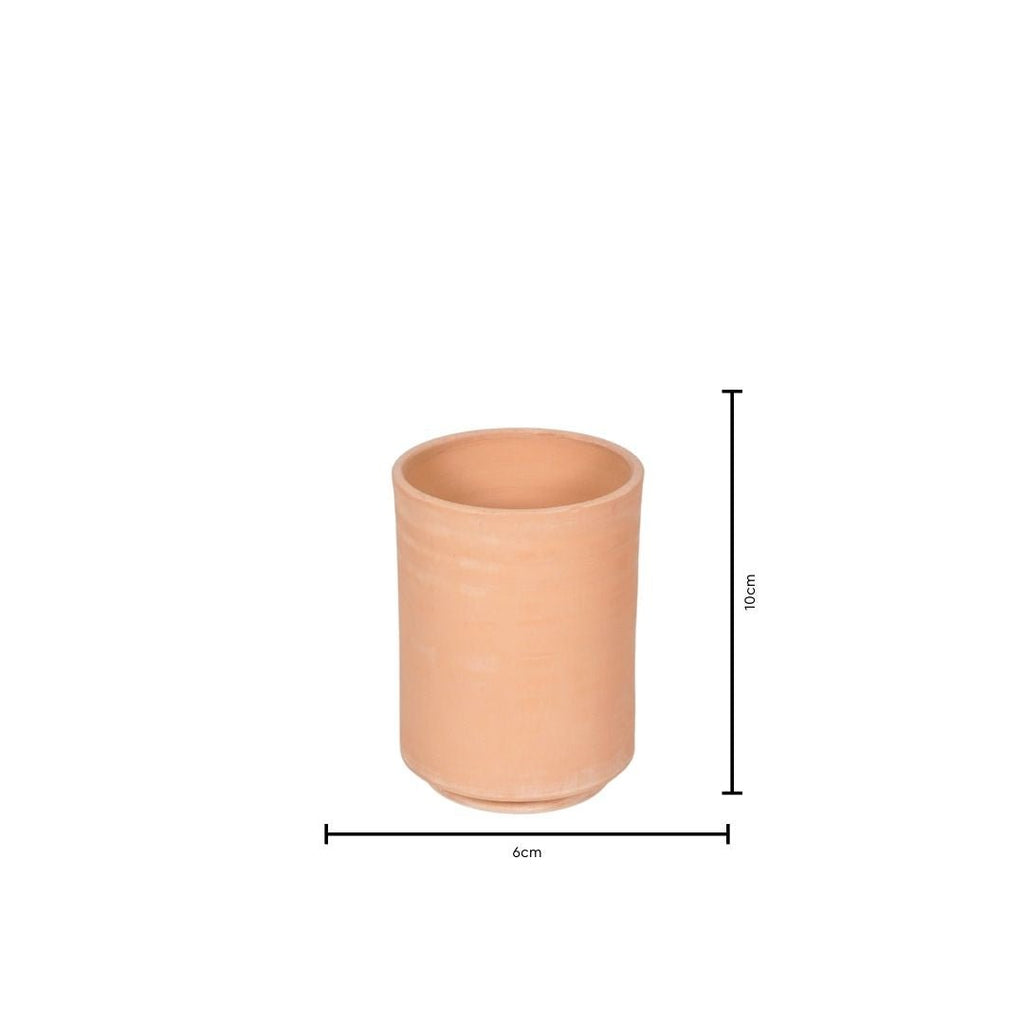 Terracotta Vaas set/3 - Klein 10cm, Medium 15cm, Groot 20cm (Ø6cm)