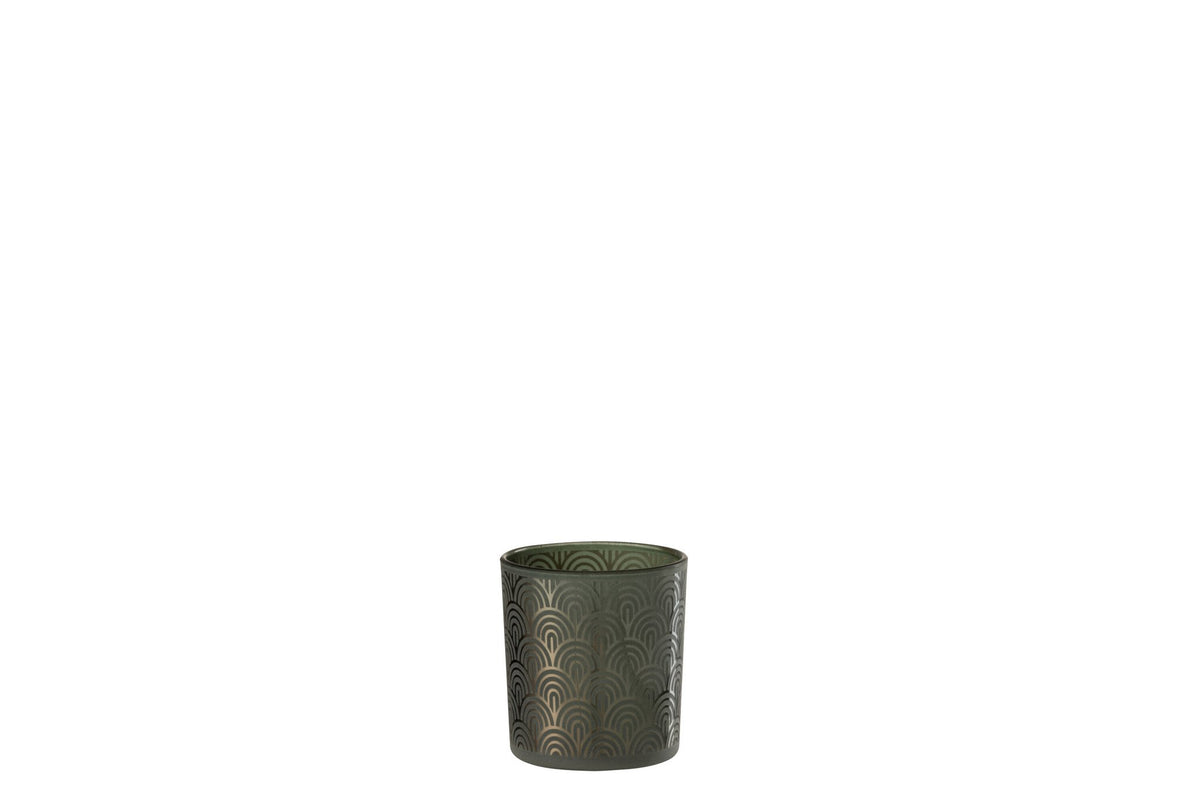 J-Line theelichthouder Boog - glas - groen - small