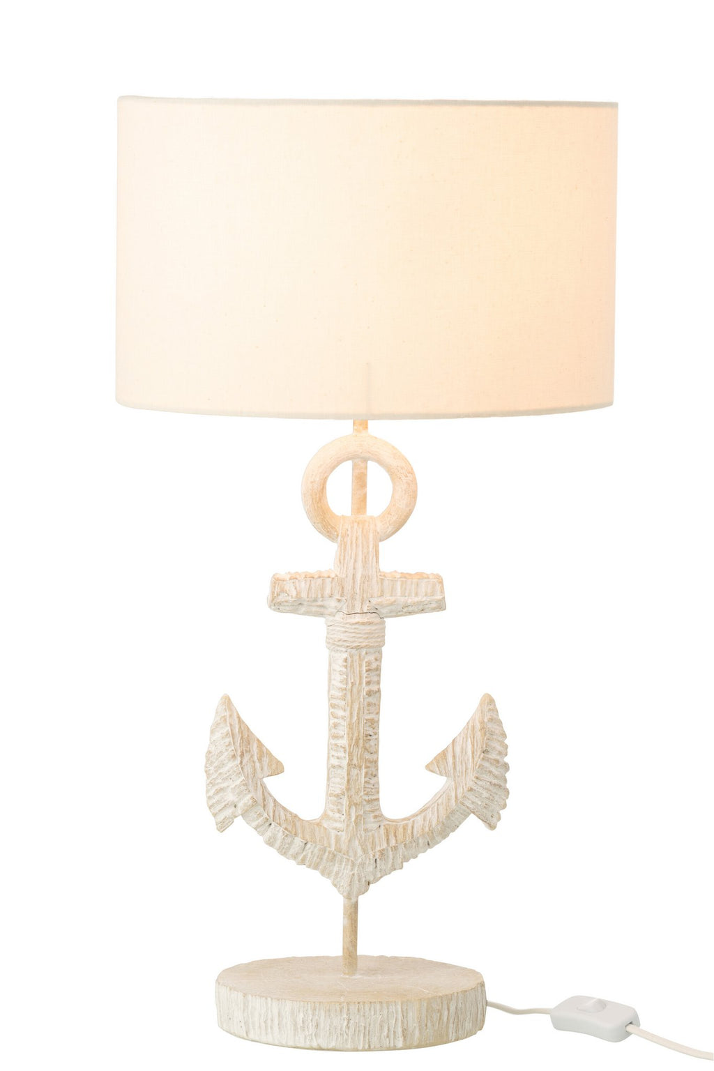 J-Line tafellamp Anker - polyresin - wit/naturel