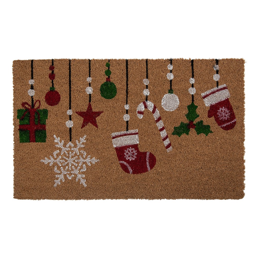 Deurmat 75x45x1 cm Bruin Kokos Kerst