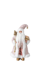 J-Line decoratie kerstman - kunststof - lichtroze - small - LED