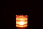 J-Line theelichthouder Strepen - glas - rood/wit - small