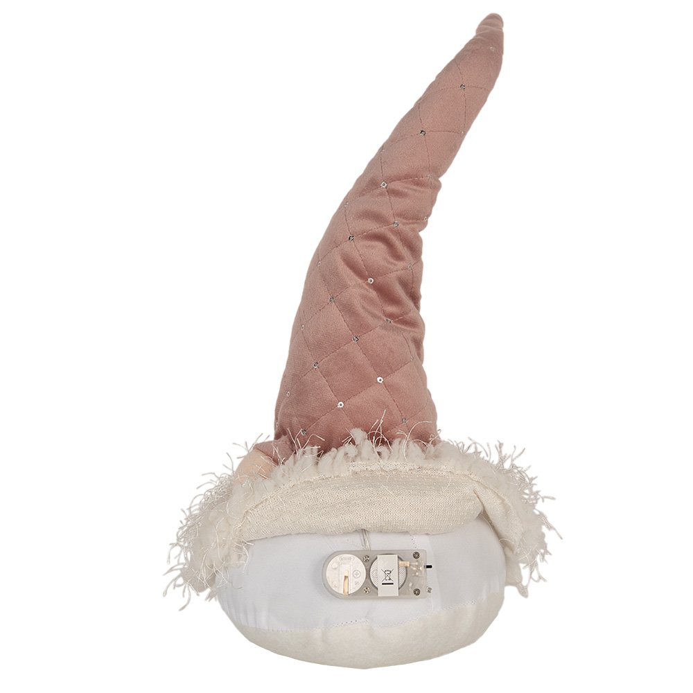 Kerstdecoratie met LED-verlichting Kabouter 44 cm Roze Synthetisch Kerstfiguren