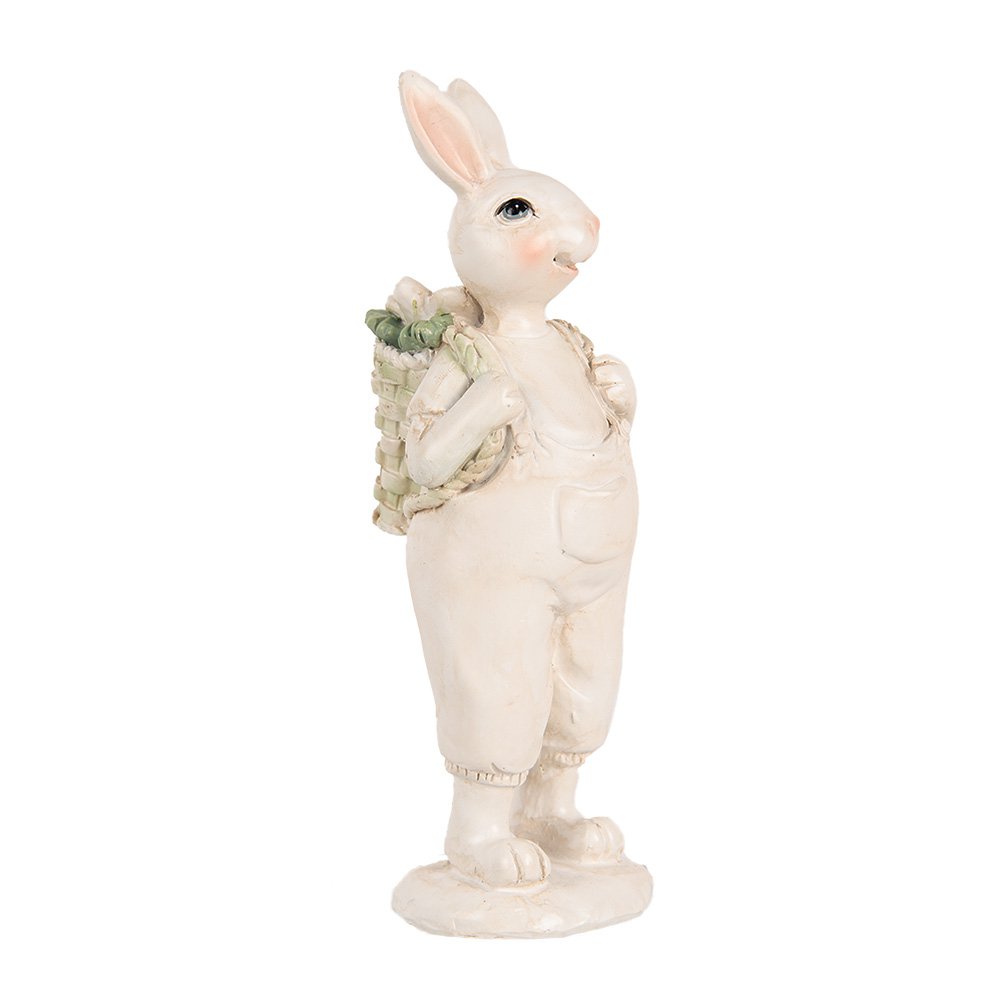 Decoratie Beeld Konijn 17 cm Wit Kunststof