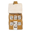 Waxinelichthouder Huis 8x7x15 cm Bruin Keramiek