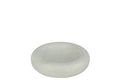 J-Line kom Rond Laag Marmer - steen - wit - small