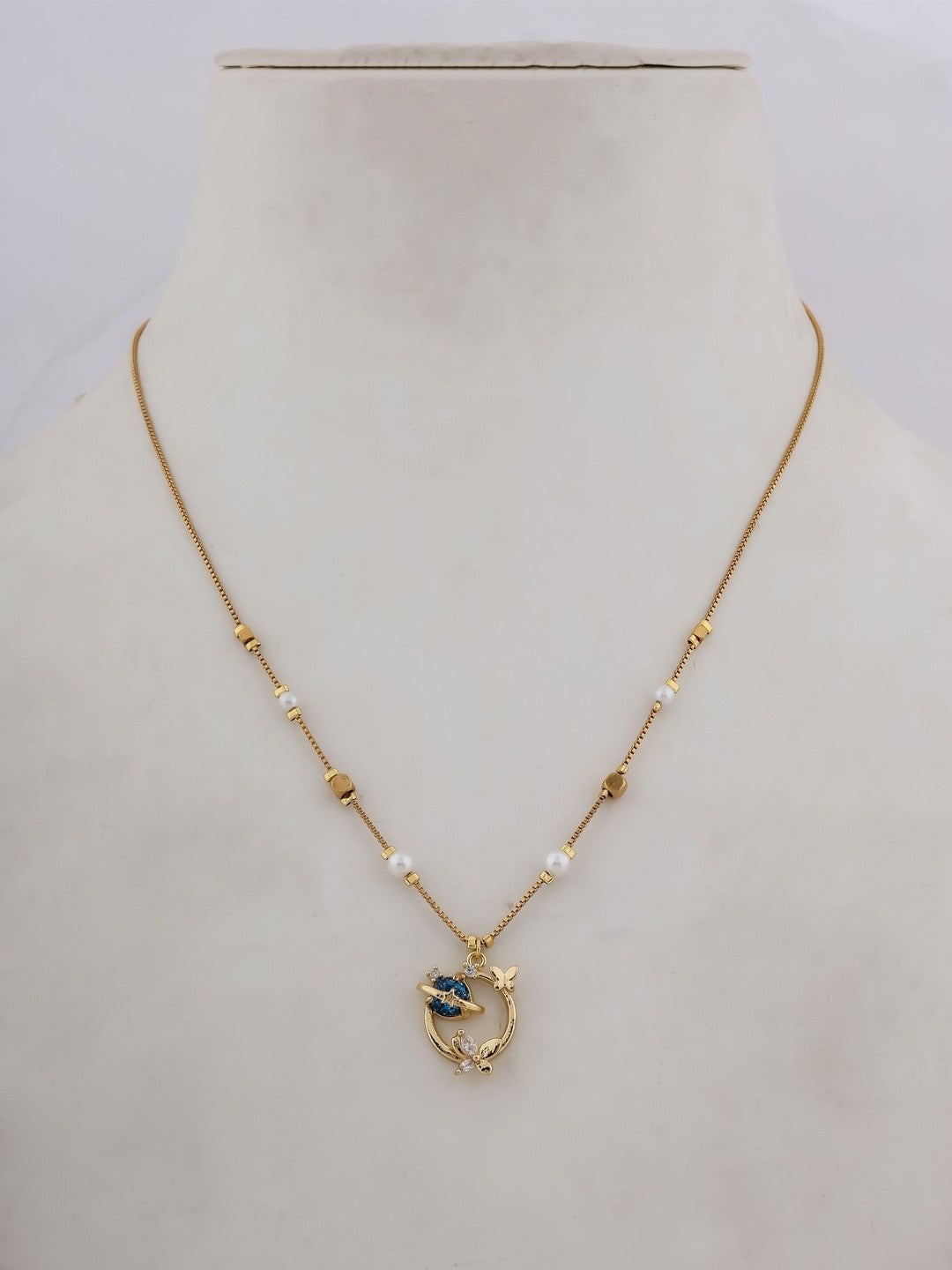 Messing vergulde ketting – mode-sieraden – kristal verfraaid