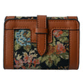 Portemonnee 14x10 cm Zwart Polyester Bloemen