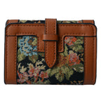 Portemonnee 14x10 cm Zwart Polyester Bloemen