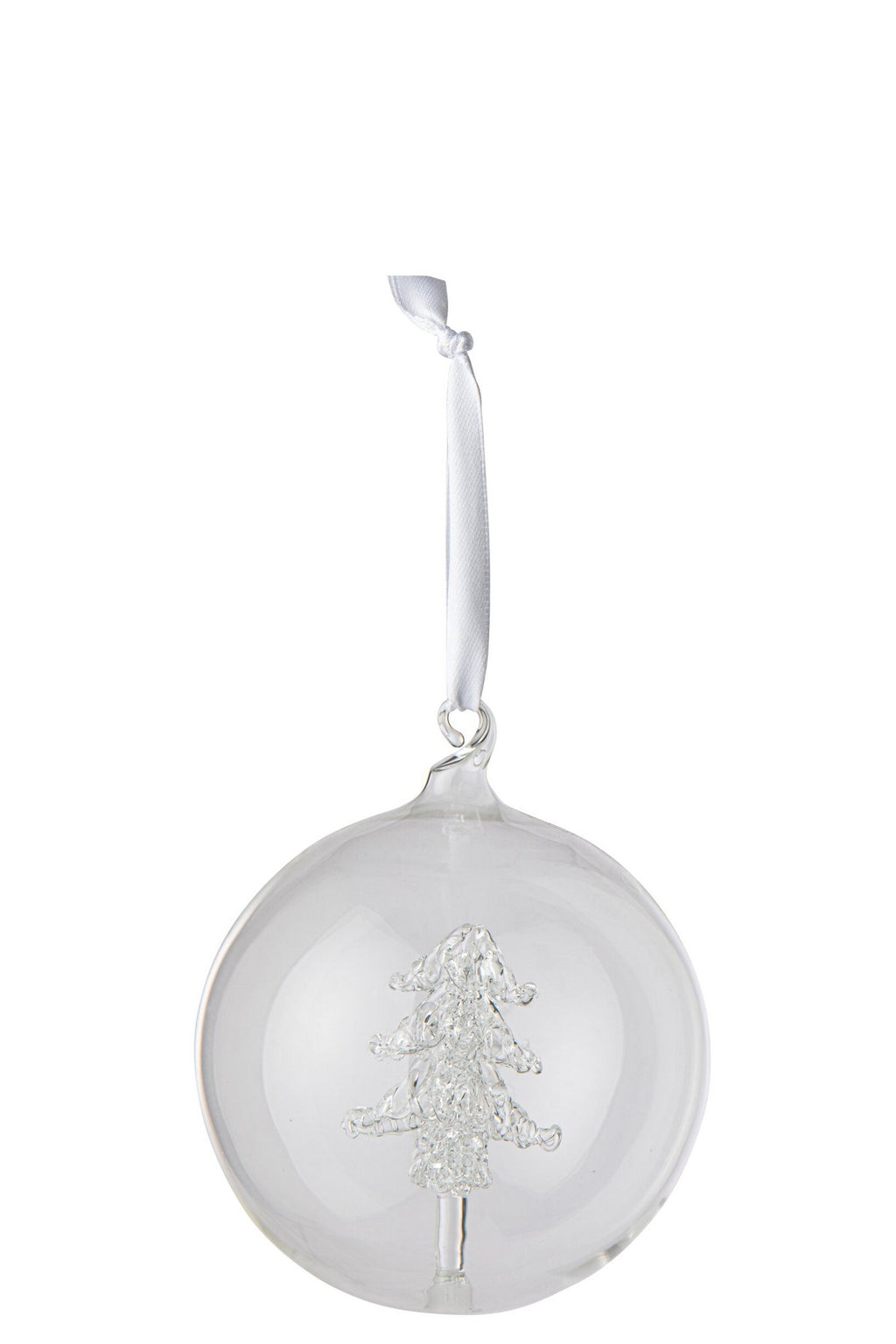 J-Line Kerstbal met boom - glas - transparant