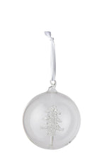 J-Line Kerstbal met boom - glas - transparant
