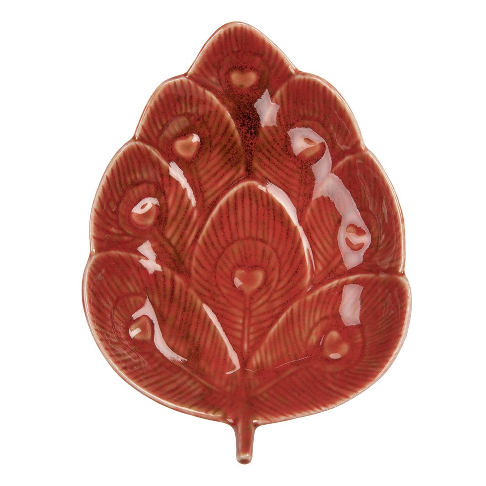 Decoratie schaal 16x12x3 cm Rood Keramiek