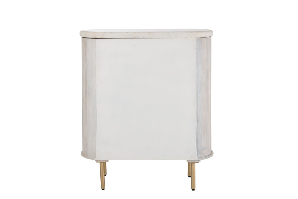 J-Line kast Marbel Bovenkant - hout - wit/goud