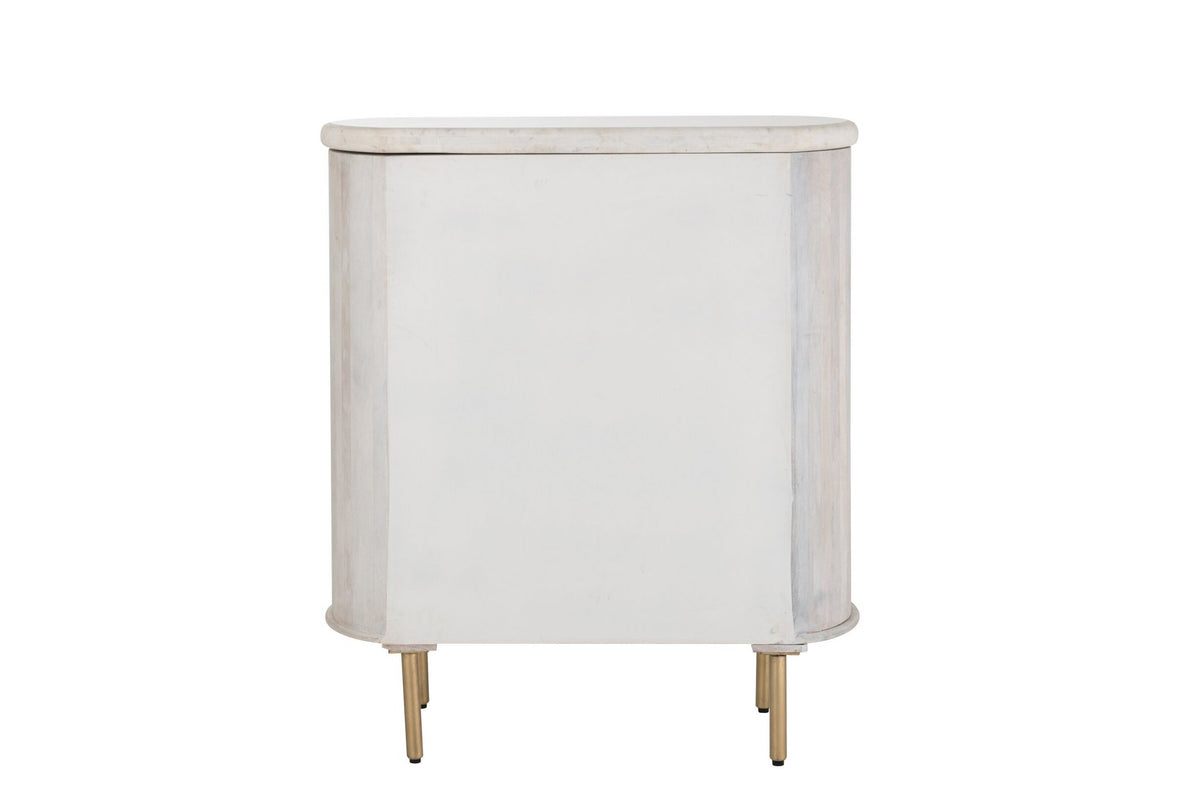 J-Line kast Marbel Bovenkant - hout - wit/goud
