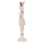 Decoratie Beeld Konijn 44 cm Wit Roze Kunststof