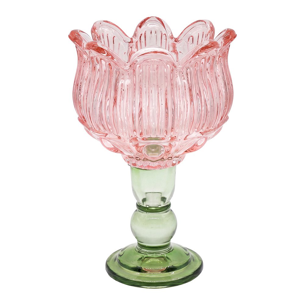 Waxinelichthouder Roze Glas