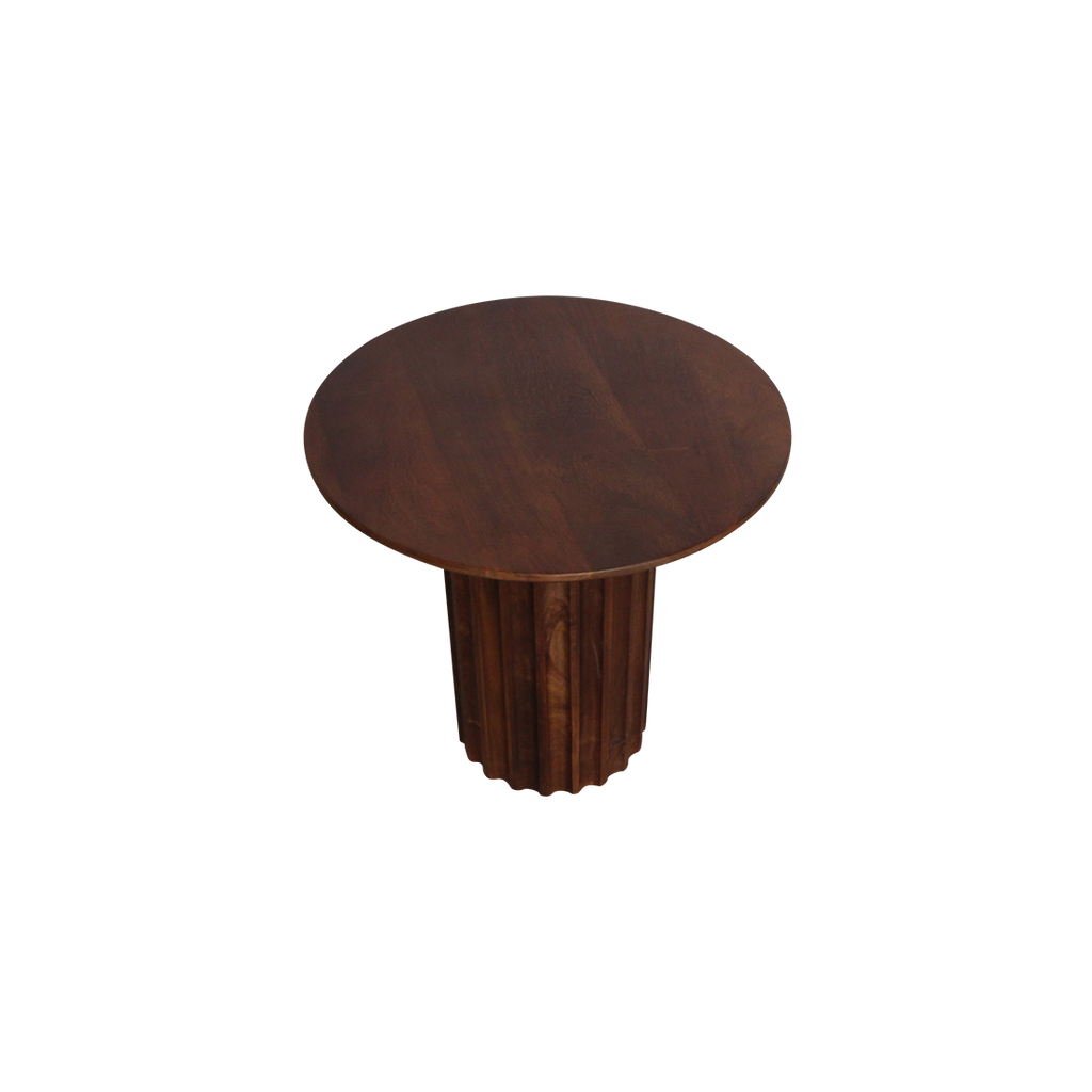 Bullnose mangohouten bijzettafel Ø50 cm