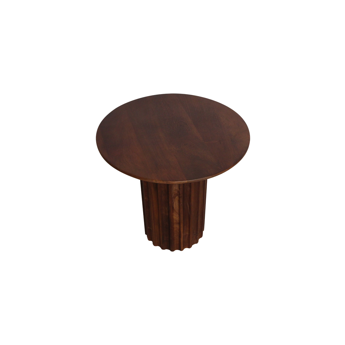 Bullnose mangohouten bijzettafel Ø50 cm
