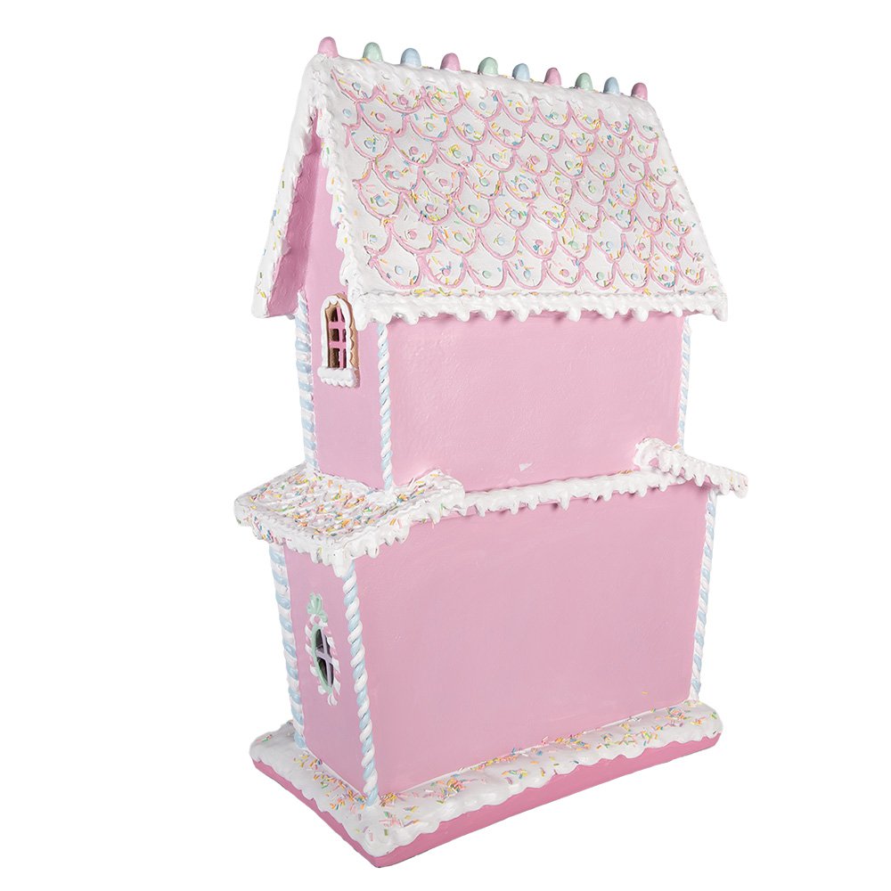 Gingerbread house met LED 54x31x76 cm Roze Kunststof