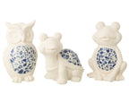 J-Line decoratie Uil Mozaïek - polyresin - beige/blauw