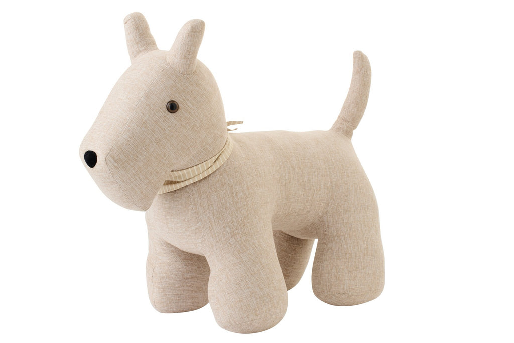 J-Line deurstopper Hond + Sjaal - polyester - beige - L