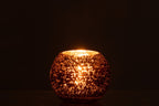 J-Line windlicht Bol Craquelé Parel - glas - bruin - small