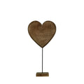 Staand hart mango hout h27 d12x12cm