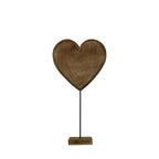 Staand hart mango hout h27 d12x12cm